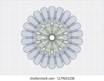 Blue and green rosette. Linear Illustration.