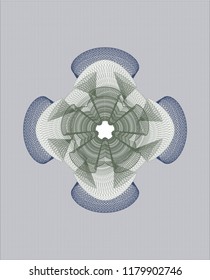 Blue and green rosette. Linear Illustration.