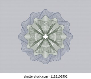  Blue and green rosette. Linear Illustration.