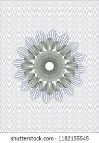 Blue and green rosette. Linear Illustration.