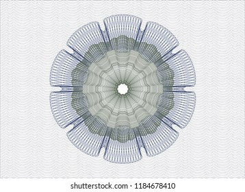 Blue and green rosette. Linear Illustration.