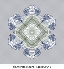 Blue and green rosette. Linear Illustration.