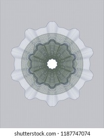 Blue and green rosette. Linear Illustration.