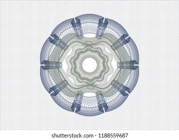 Blue and green rosette. Linear Illustration.