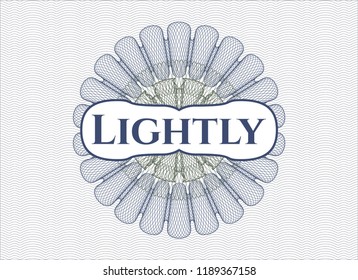Blue and green rosette. Linear Illustration with text Lightly inside
