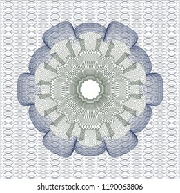 Blue and green rosette. Linear Illustration.