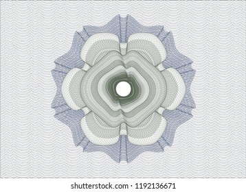 Blue and green rosette. Linear Illustration.