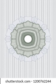 Blue and green rosette. Linear Illustration.