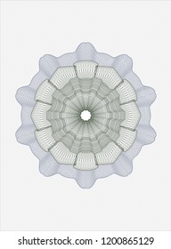 Blue and green rosette. Linear Illustration.