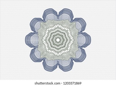Blue and green rosette. Linear Illustration.