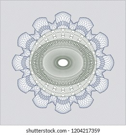 Blue and green rosette. Linear Illustration.