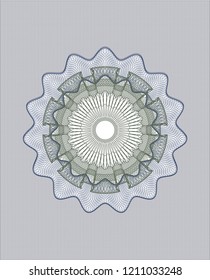 Blue and green rosette. Linear Illustration.