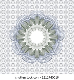 Blue and green rosette. Linear Illustration.