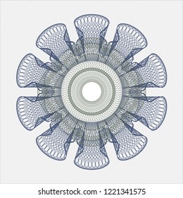Blue and green rosette. Linear Illustration.