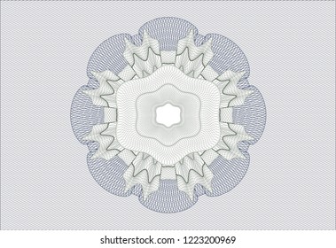 Blue and green rosette. Linear Illustration.