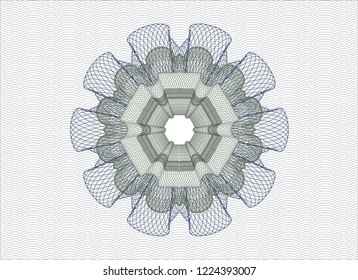 Blue and green rosette. Linear Illustration.