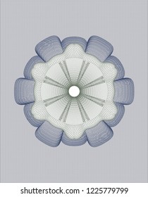 Blue and green rosette. Linear Illustration.