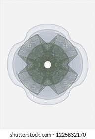 Blue and green rosette. Linear Illustration.
