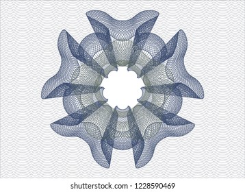 Blue and green rosette. Linear Illustration.