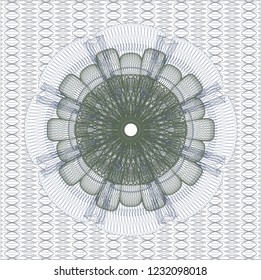 Blue and green rosette. Linear Illustration.