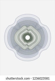 Blue and green rosette. Linear Illustration.