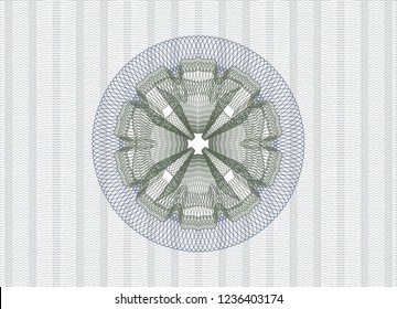 Blue and green rosette. Linear Illustration.