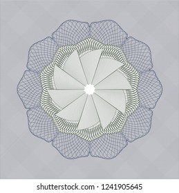 Blue and green rosette. Linear Illustration.