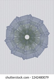 Blue and green rosette. Linear Illustration.