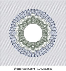 Blue and green rosette. Linear Illustration.