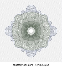 Blue and green rosette. Linear Illustration.