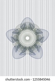 Blue and green rosette. Linear Illustration.