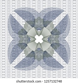 Blue and green rosette. Linear Illustration.