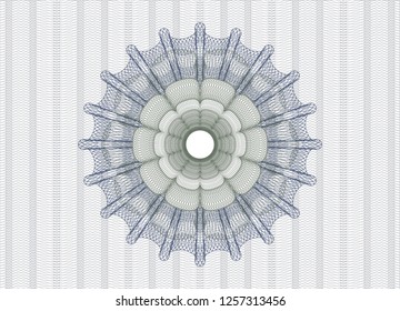 Blue and green rosette. Linear Illustration.