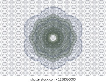Blue and green rosette. Linear Illustration.