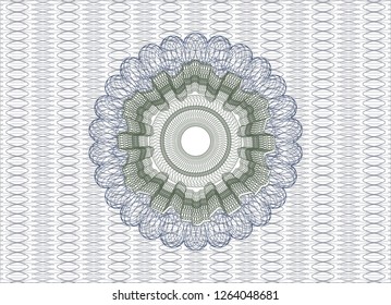 Blue and green rosette. Linear Illustration.
