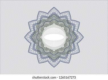 Blue and green rosette. Linear Illustration.