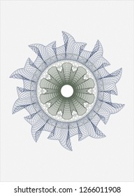 Blue and green rosette. Linear Illustration.