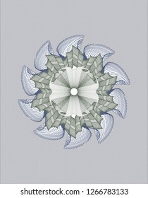 Blue and green rosette. Linear Illustration.