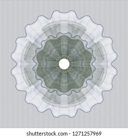 Blue and green rosette. Linear Illustration.