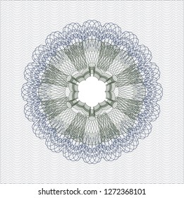 Blue and green rosette. Linear Illustration.