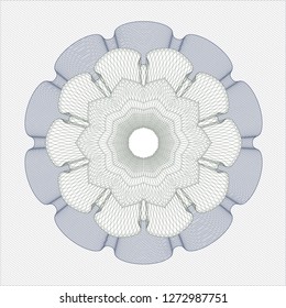 Blue and green rosette. Linear Illustration.