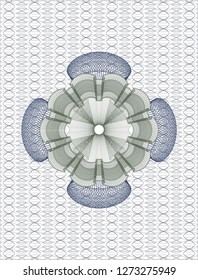 Blue and green rosette. Linear Illustration.
