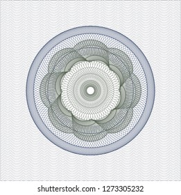 Blue and green rosette. Linear Illustration.