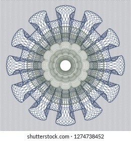 Blue and green rosette. Linear Illustration.