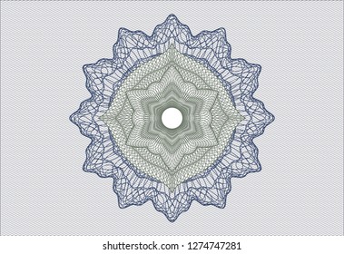 Blue and green rosette. Linear Illustration.