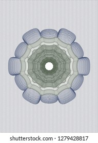 Blue and green rosette. Linear Illustration.