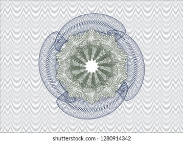 Blue and green rosette. Linear Illustration.