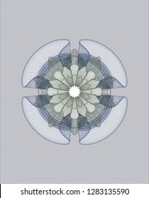 Blue and green rosette. Linear Illustration.