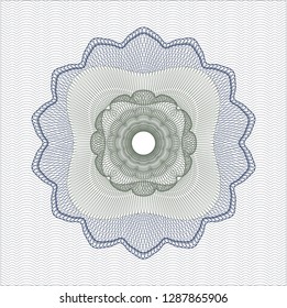 Blue and green rosette. Linear Illustration.