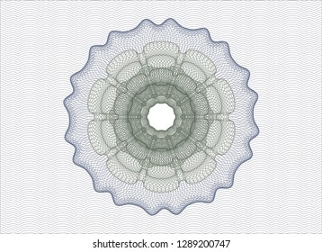 Blue and green rosette. Linear Illustration.